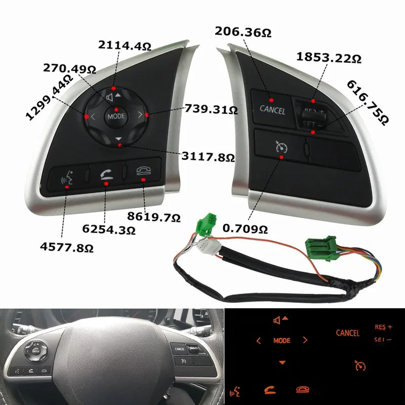 HL เสียงวิทยุ Cruise Control สวิทช์พวงมาลัยปุ่มสําหรับ Mitsubishi Mirage 2012-2016 ASX 2015-2019 Outlander 2013-2016