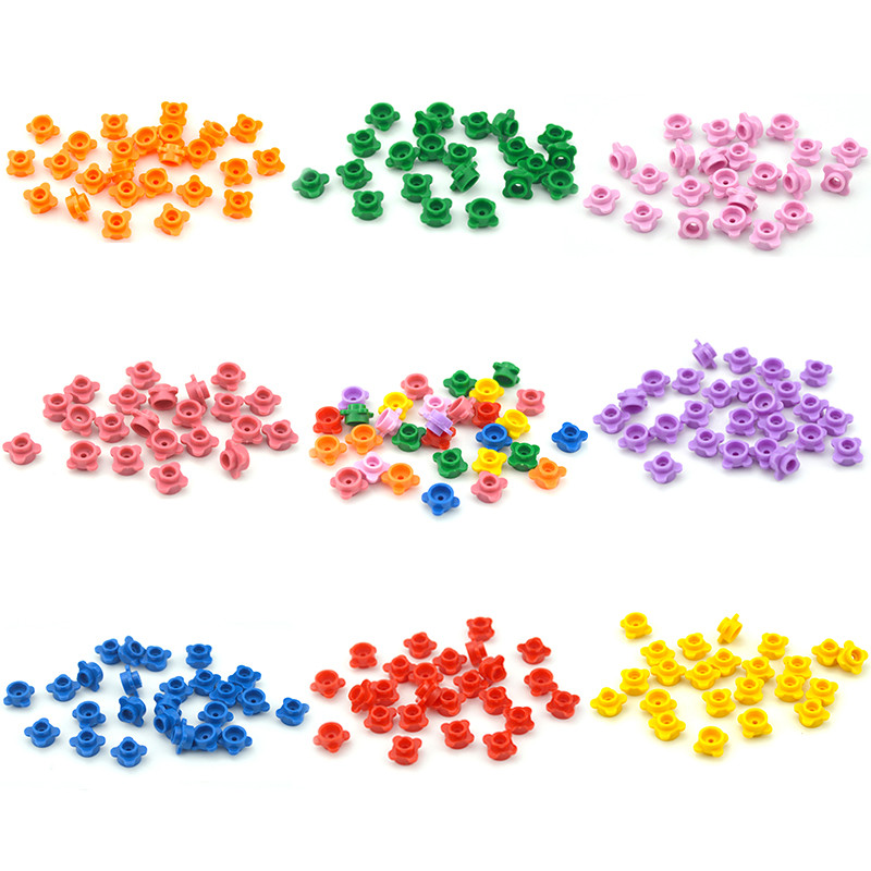 300pcs 4 กลีบดอกไม้ Building Blocks DIY อิฐพืช Floret หญ้าการศึกษา Assemblage ก่อสร้างของเล่น 37291 สําหรับเด็ก