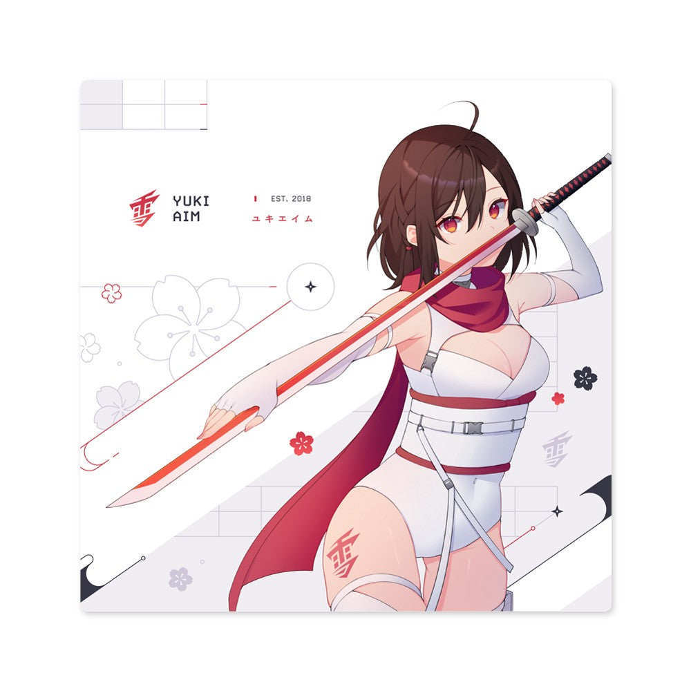 Yuki Aim-2023 Drop 1-Katana Limited แผ่นรองเมาส์สองมิติสไตล์ใหม่สีดําสีขาว