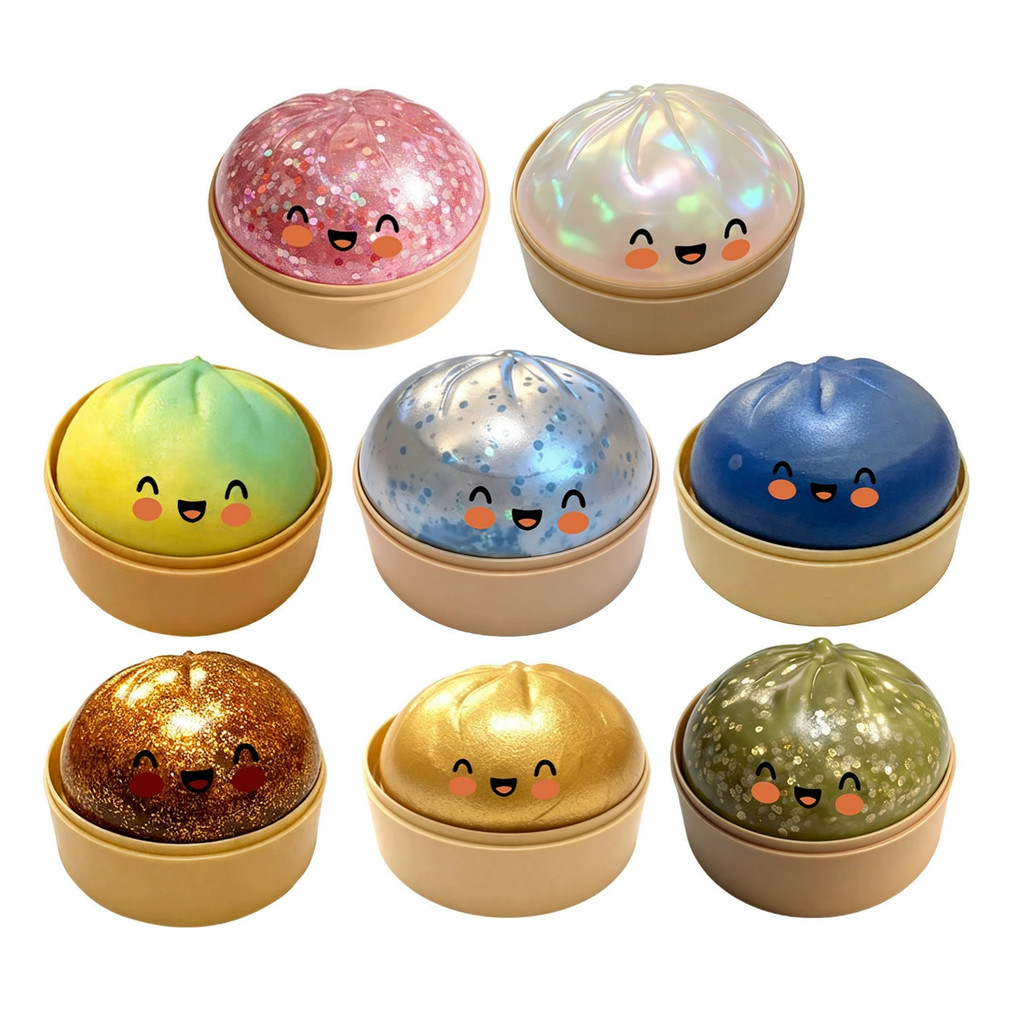 ของเล่นซาลาเปา ของเล่นที่สมจริง Dumpling Fidget ความเครียด Reliever Squishy ของเล่นสําหรับเด็กผ่อนคลาย