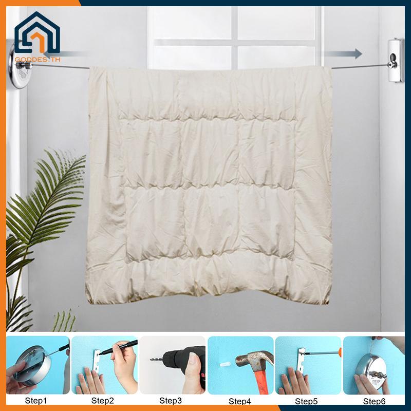 Goddes Portable Stainless Retractable Clotheslines Dryer Organiser Laundry Hanger TH