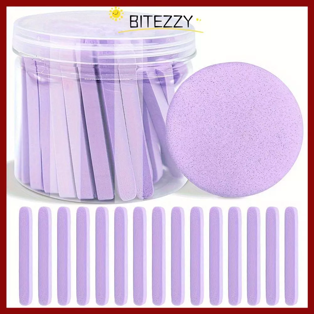 in stockBITEZZY 50 ชิ้น/เซ็ตฟองน้ําบํารุงผิวหน้า, Smooth Skin Compressed Face Wash Sponge, คุณภาพสูงกระป๋อง Disposable Face Cleanser Cotton Pad สําหรับทุกสภาพผิว