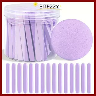 in stockBITEZZY 50 ชิ้น/เซ็ตฟองน้ําบํารุงผิวหน้า, Smooth Skin Compressed Face Wash Sponge, คุณภาพสูงกระป๋อง Disposable Face Cleanser Cotton Pad สําหรับทุกสภาพผิว