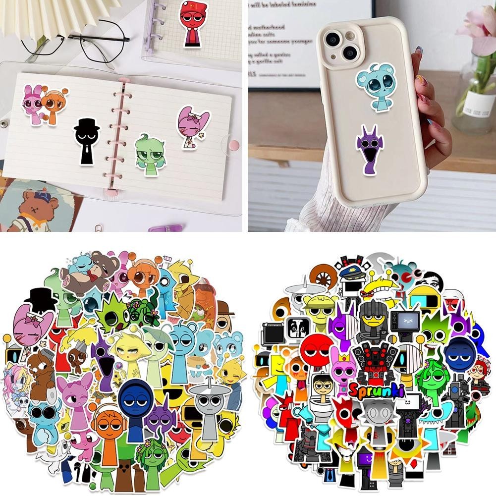 Rhythm Box Decals 50/sprunki ชุดสติกเกอร์บัญชีมือสําหรับถ้วยน้ํากีตาร์ P7k2