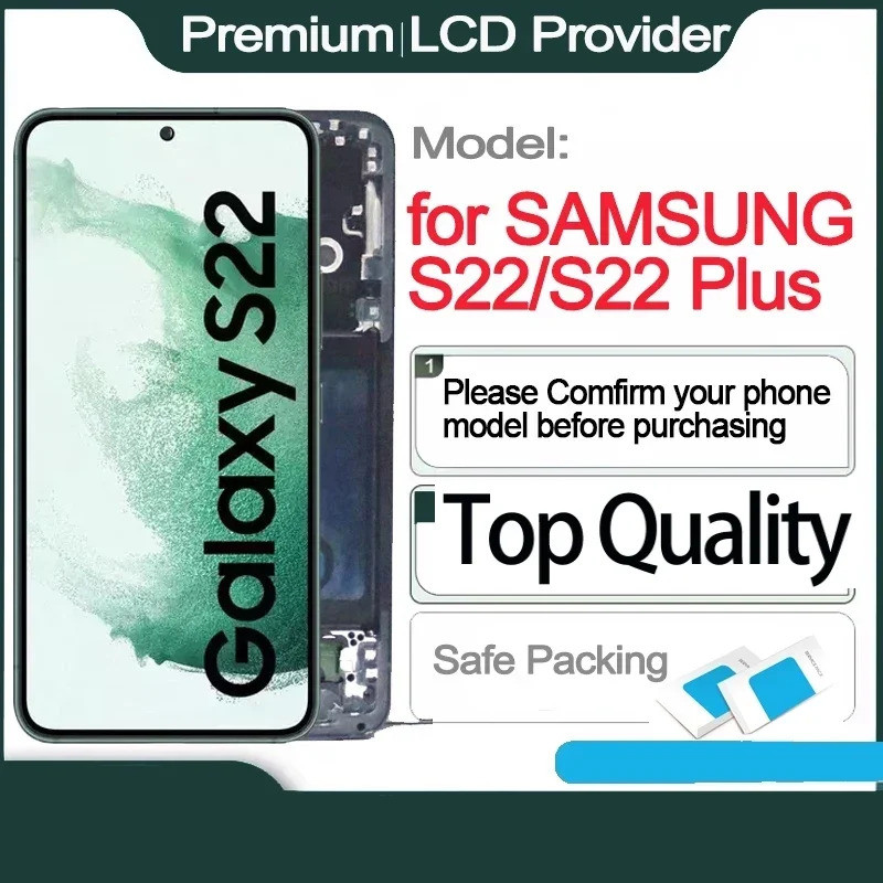 จอแสดงผลเปลี่ยน LCD AMOLED สําหรับ SAMSUNG, หน้าจอสัมผัสสําหรับ S22, 5G, S901B, S901B, S 22 +, S22 P
