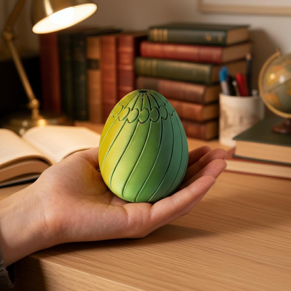 Twisty Fidget Egg, 3d พิมพ์เกลียว Fidget ของเล่น, Pla วัสดุ Finger Spinner ไข่สําหรับความเครียด C9r9