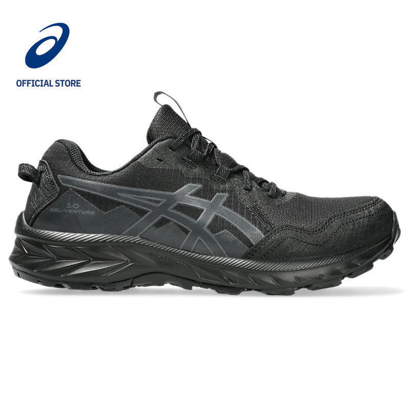 รองเท้าวิ่งเทรล ASICS Gel-Venture 10 สีดำ/เทา กราฟิก - สำหรับผู้หญิง สวมใส่ง่ายและทนทาน
