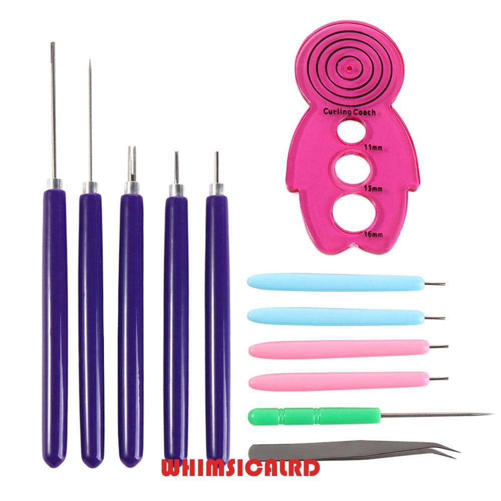WHIMSIMSICALRD 12PCS Quilling Needle Kit, Quilling Slotted Pen Multi ขนาดกระดาษ Quilling กระดาษ Craf