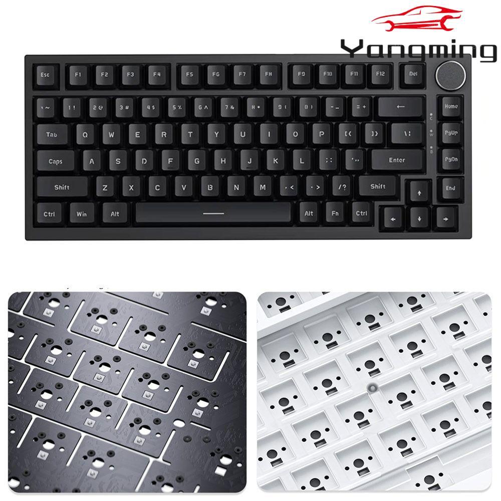 YANGMING Gaming Keyboard, Silent AK820 Mechanical Keyboard, 82-Key With Knob Backlit Office Keyboard