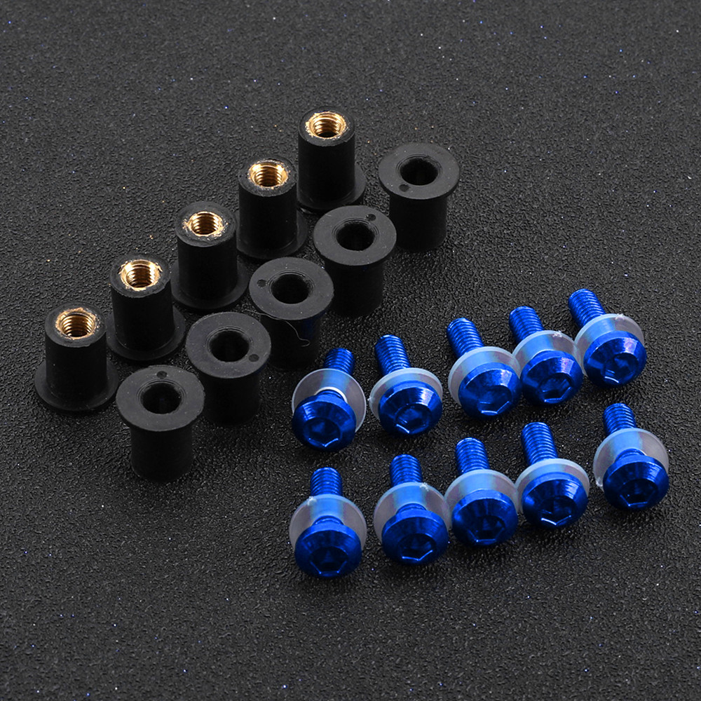 Eชุดสลักเกลียวกระจกบังลม M5 10ชิ้นสำหรับ Suzuki gsxr GSX-R 600 750 1000 K1 K2 K3 K4 K5 K6 K7 K9 K8