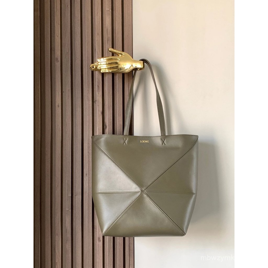 สินค้า First Layer Cowhide Folding Bag tote Bag puzzle Folding Tote Stacking Bag Female Bag