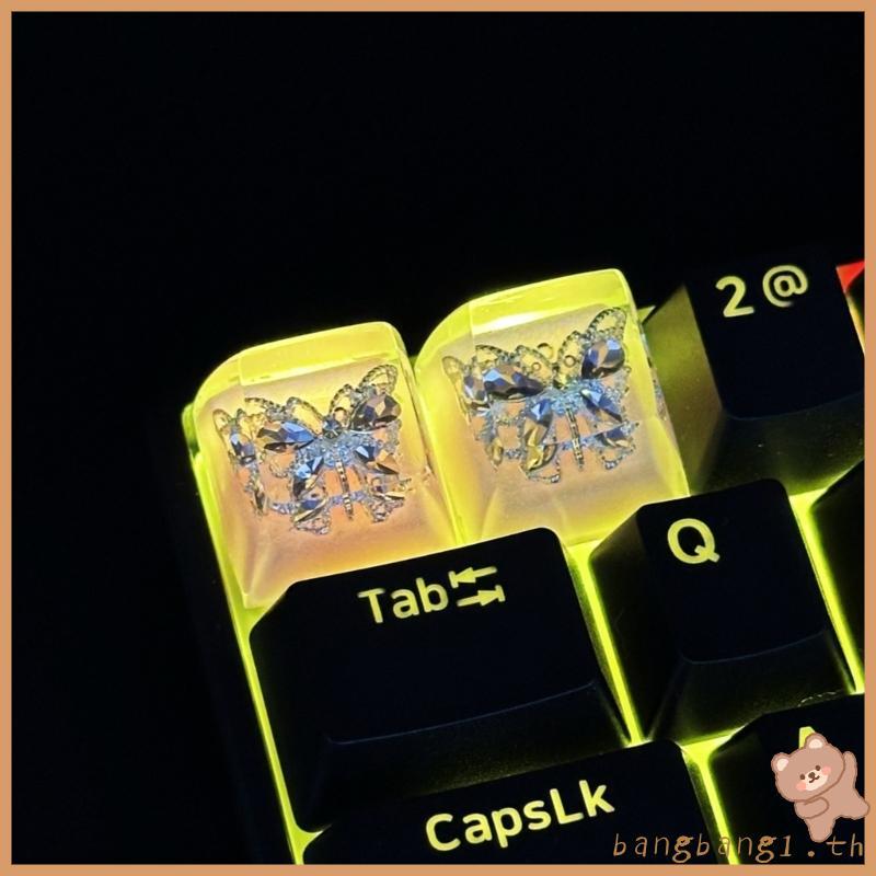 Bangb เกมเรซิ่น Keycap น่ารัก Keycap DIY Handmade Keycap สําหรับเกมปุ่มกดบุคลิกภาพปุ่มกดผีเสื้อรูปร่