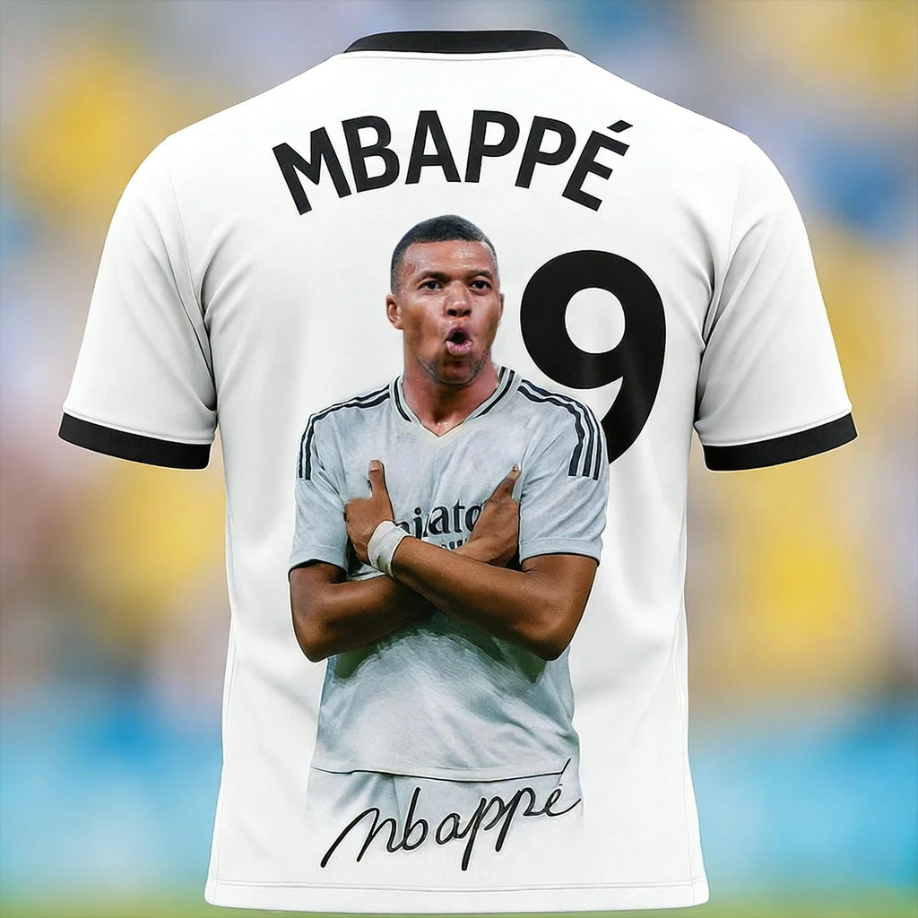 Mbappe 3D Print Breathable Jersey สำหรับผู้ชาย ผู้หญิงและเด็ก ใส่ได้ทุกวันในซัมเมอร์