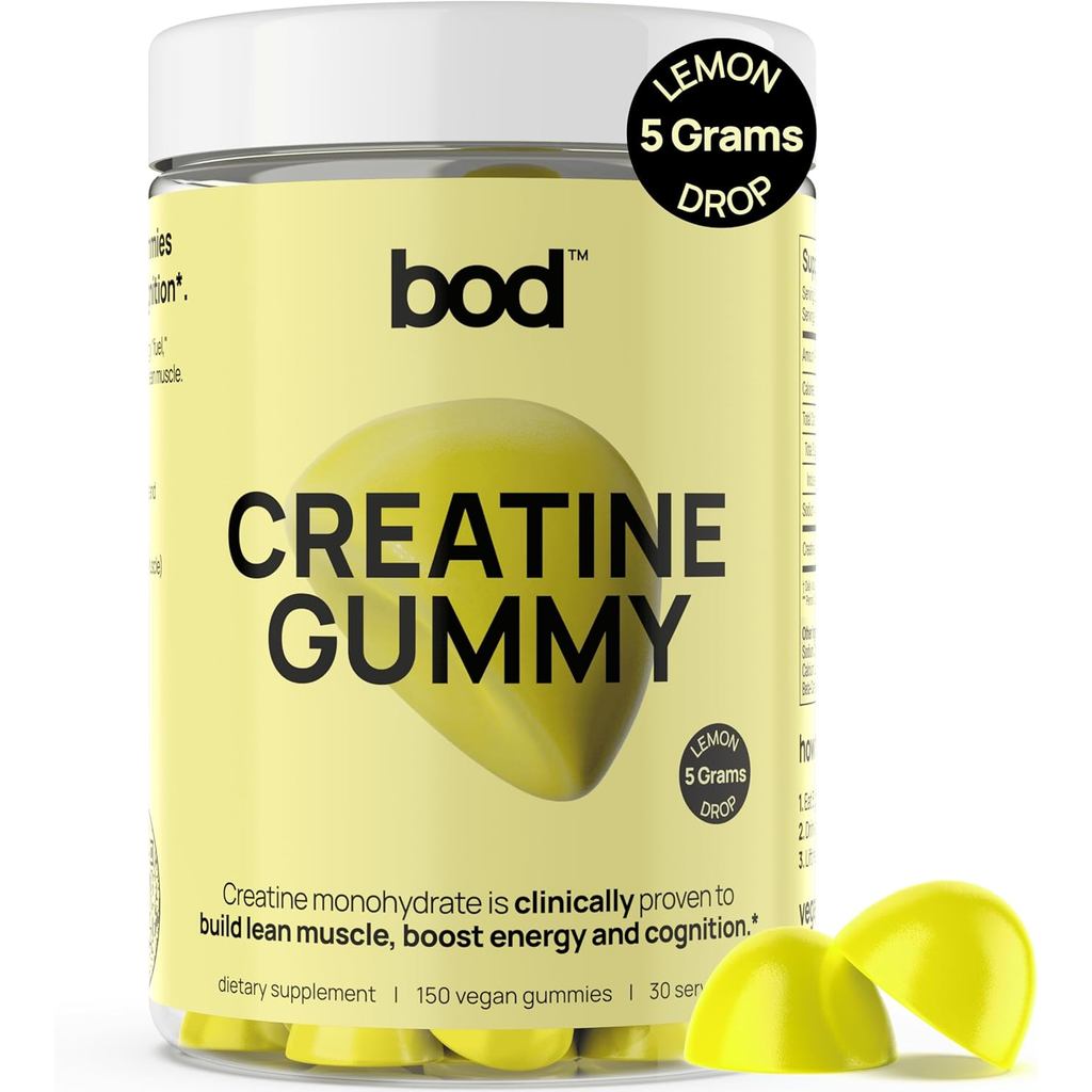 BOD Creatine Gummy, Creatine Monohydrate Gummy, Lemon Drops, ใช้สําหรับพยุงกล้ามเนื้อและพยุงพลังงาน,