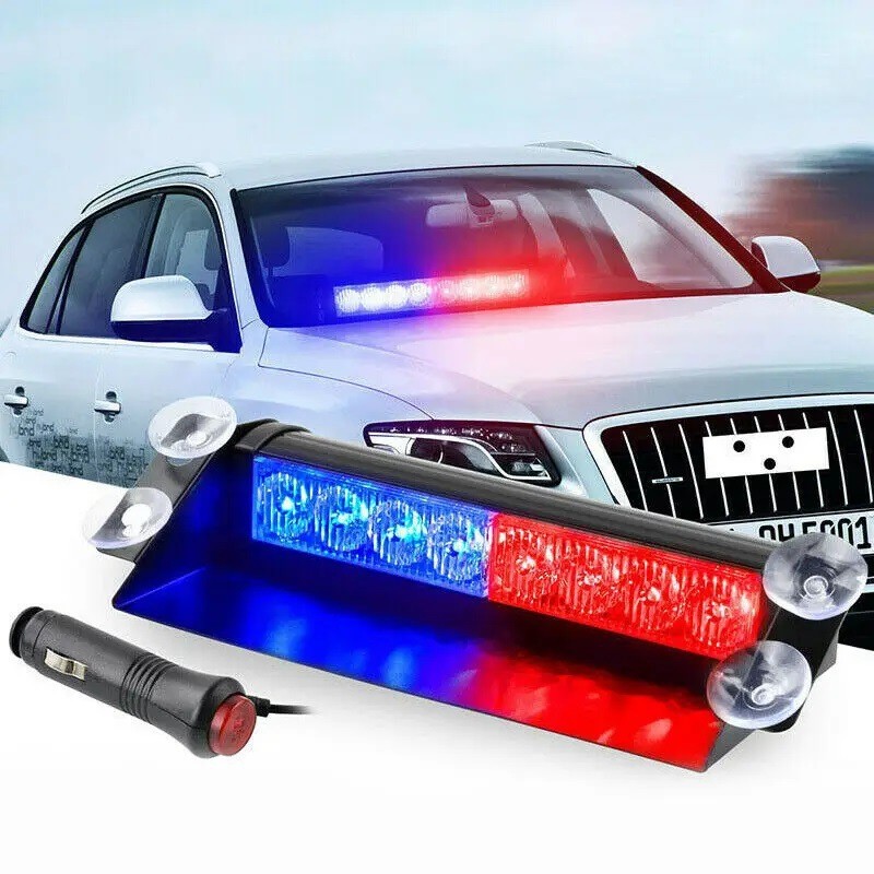 8LED พลั่วรถดูดถ้วย Strobe Light ด้านหน้าด้านหลังแก้ว Strobe ไฟเตือนเปิดแผนที่พลั่ว Pan Light Strobe
