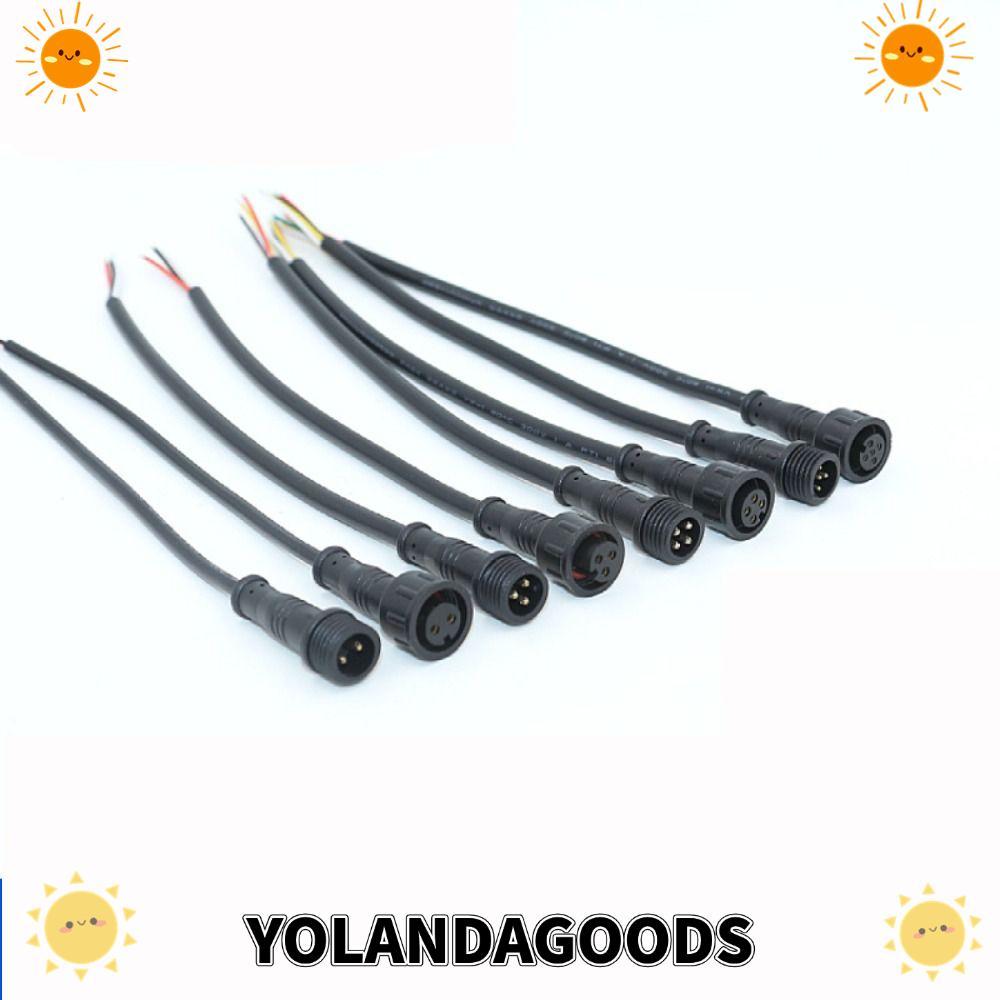 YOLANDAGOODS1 ชายหญิง LED Connector, 20 ซม.2Pin 3Pin 4Pin 2Pin 3Pin 4Pin แจ็ค,สายสีดํา IP67 สายไฟกัน