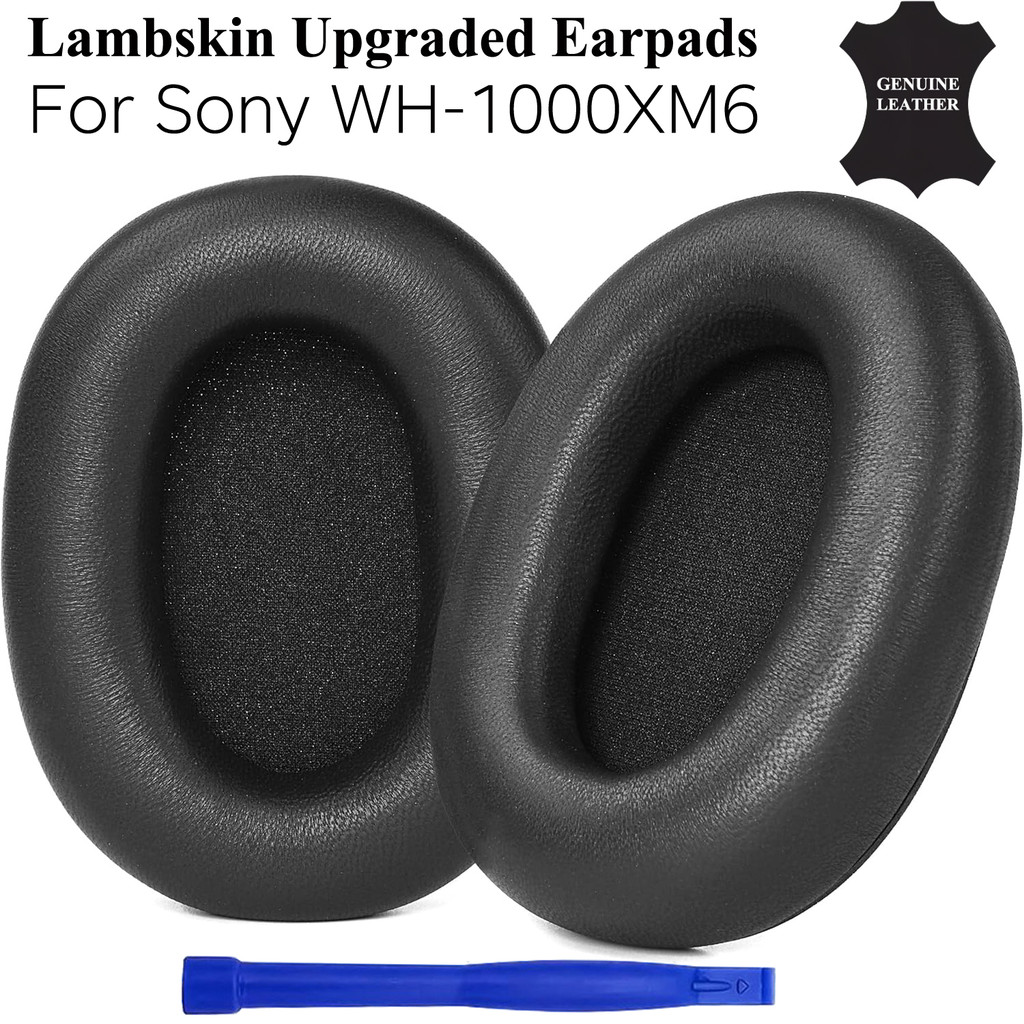 WH-1000xm6 Lambskin Earpads สําหรับ Sony WH-1000XM6 (WH1000XM6) หูฟังตัดเสียงรบกวน, หนังแกะแผ่นรองหู
