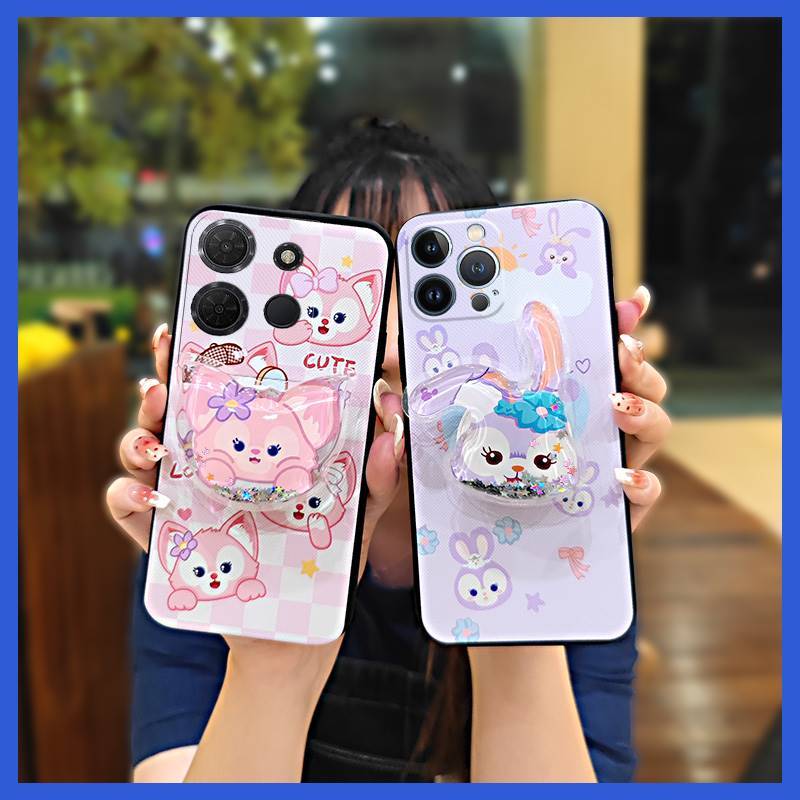 ฝาหลัง Quicksand เคสโทรศัพท์สําหรับ TCL 503/T442M/T442A/T442J น่ารัก Kickstand Glitter Anti-knock ทน