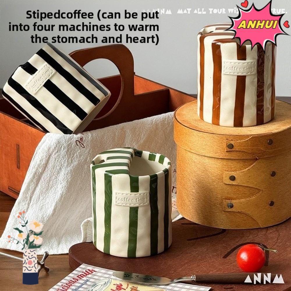 ANHUI แก้วกาแฟลาย, มือถือมือวาดเซรามิค Mark Cup, ถ้วยน้ําอุปกรณ์เสริม 350ML Retro แก้วกาแฟ