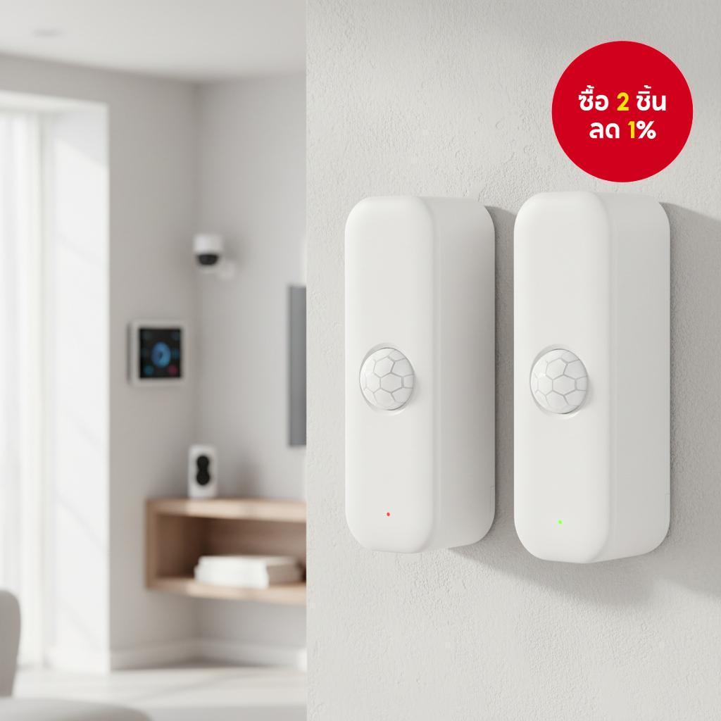 Tuya Smart PIR Motion Sensor, WiFi Zigbee 3.0, ตรวจจับการมีอยู่ของมนุษย์, ควบคุมผ่านแอป, ใช้งานร่วมก