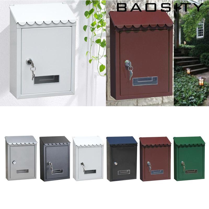 [Baosity] กล่องรับจดหมายติดผนัง 22x6.5x30 ซม. Locking Mail Box 2 คีย์ Home Gate หนังสือพิมพ์