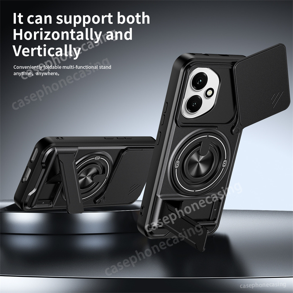 เคสโทรศัพท์สําหรับ Honor 400 สมาร์ท Lite x7D Honor400Smart Honor400Lite 4G 5G 2025 เคสโทรศัพท์ผู้ถือแม่เหล็กขาตั้ง Kickstand เกราะกันกระแทก TPU พลาสติกแข็งปกหลัง - รูปที่ 3