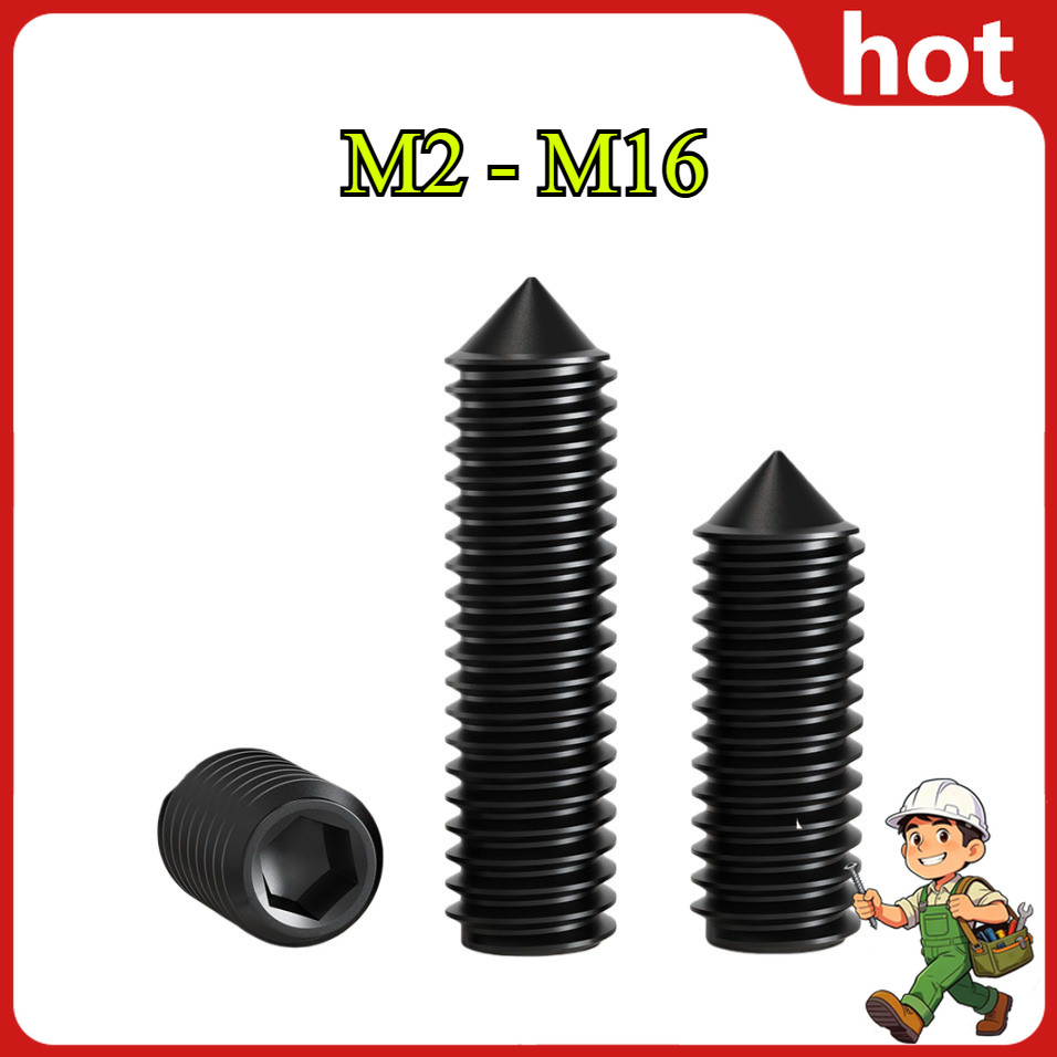 การตั้งค่าปลาย 12.9 เกรดสกรูแหลม DIN914 หยุดการชําระเงิน headless เครื่องหกเหลี่ยมด้านในข้าวสกรูด้าน