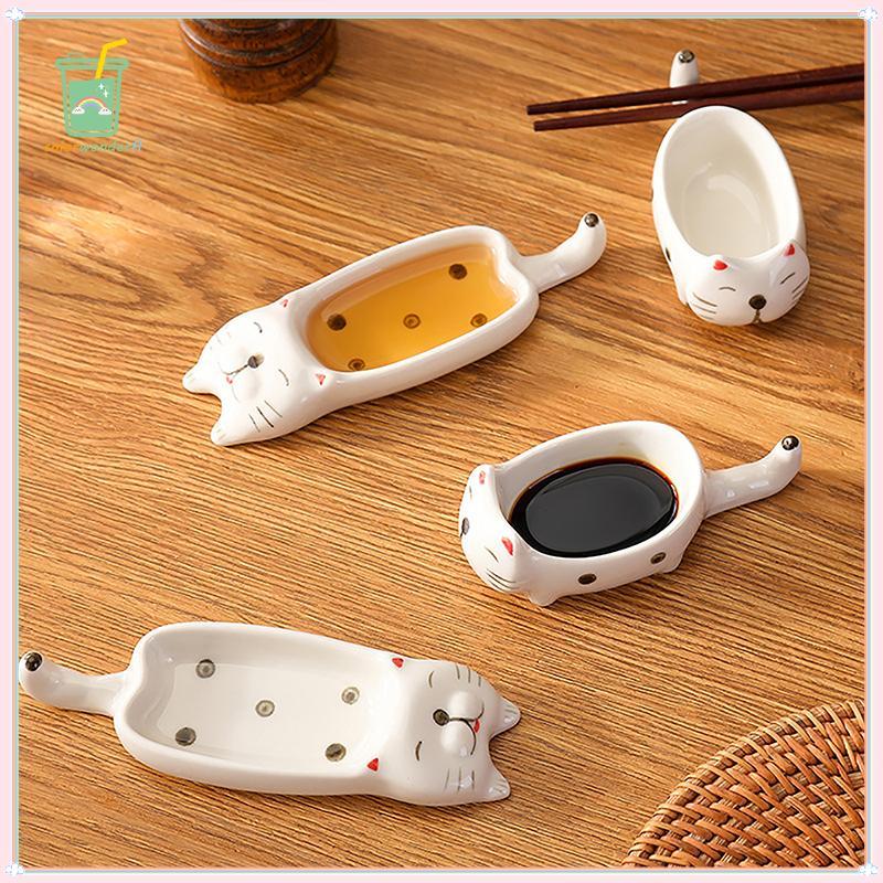[สี] เซรามิคน่ารักจานขนาดเล็กมัสตาร์ด Pesto มะเขือเทศซอสมะเขือเทศจานซอสถั่วเหลืองจานปรุงรสพร้อมที่จับสําหรับร้านอาหารในบ้าน TH