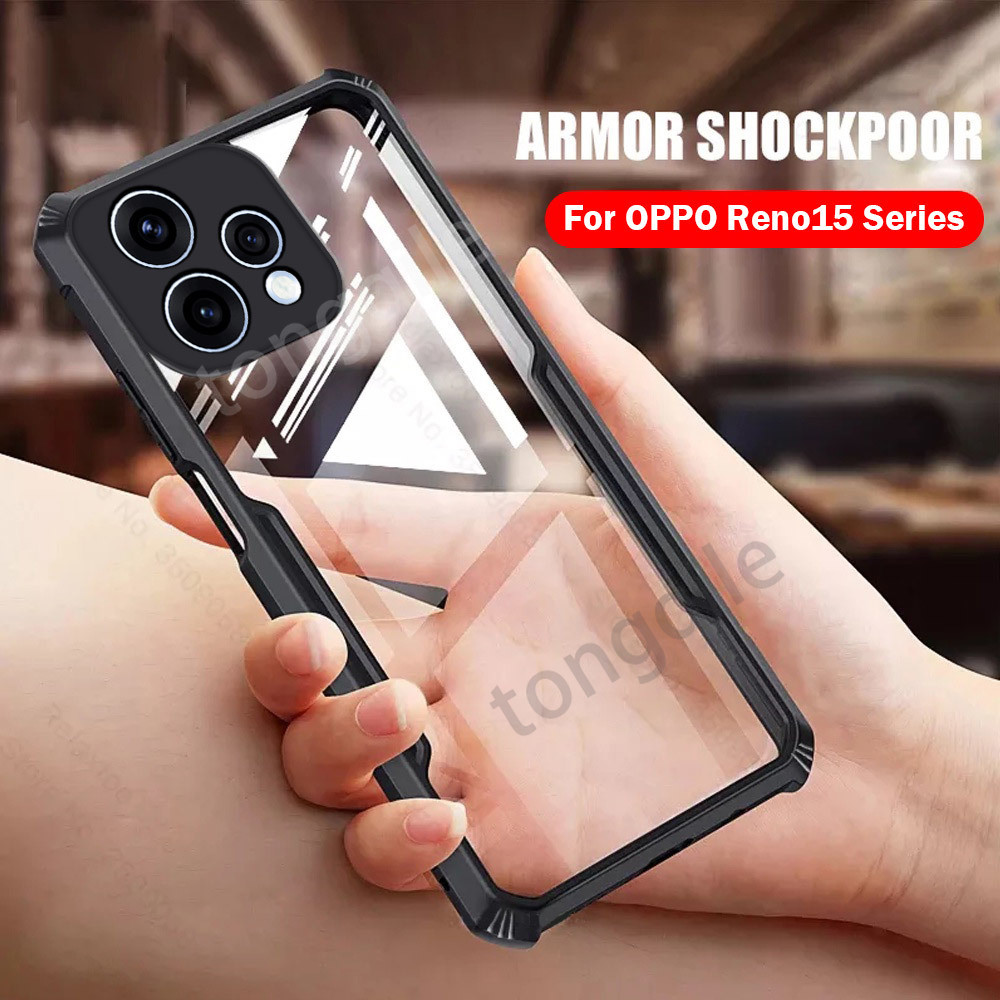สําหรับ OPPO Reno15 Pro Max F Reno15F Reno 15 15F 15Pro 5G 2026 เคสโทรศัพท์ฝาหลังอะคริลิคใสกันกระแทกกันชน Soft TPU Edge ถุงลมนิรภัย Anti Drop – โปรปัง