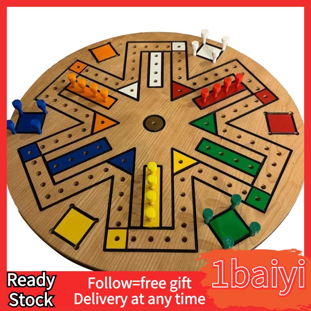 1baiyi Vikye Fast Tracking เกมกระดานไม้ 24 Marbles สำหรับผู้เล่น 2-6 คน Travel Friendly PARTY เกม Fa