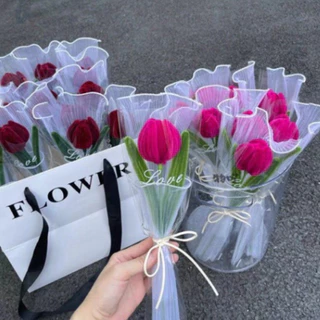 🇹🇭 พร้อมส่งจากไทย ดอกทิวลิป 🌷 ดอกไม้ทำจากลวดกำมะหยี่ สำหรับตกแต่งบ้าน