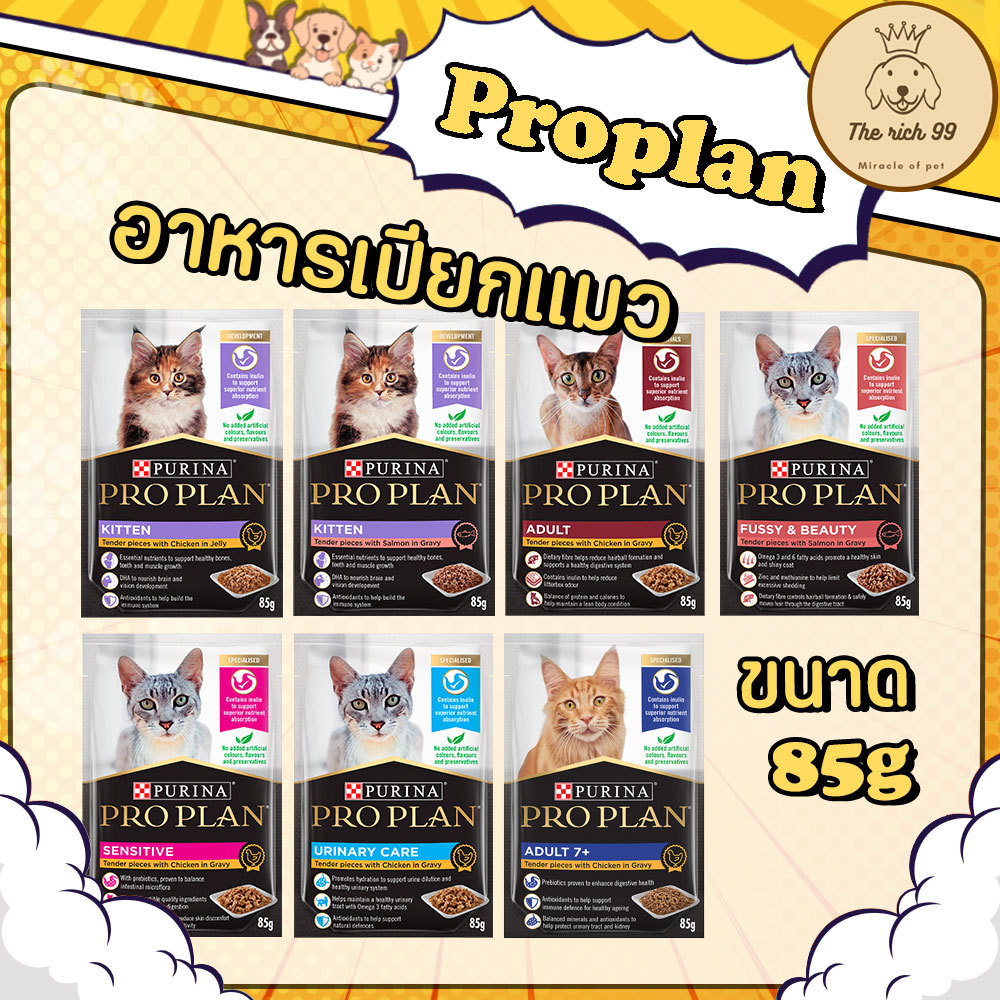 (ซอง) Proplan อาหารเปียกแมวโปรแพลน 85g สำหรับลูกแมว แมวโต แมวเลี้ยงในบ้าน