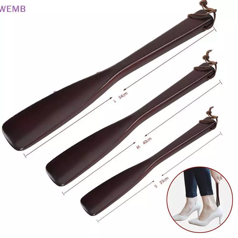 WEMB แตรรองเท้าไม้ยืดหยุ่นด้ามยาว Shoehorn อุปกรณ์ยกรองเท้าที่มีประโยชน์ ใหม่