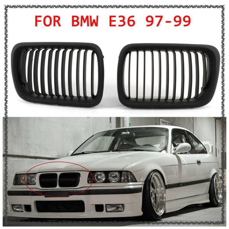 [MCA] เปลือกตาไฟหน้ากระจังหน้าสีดําเคลือบเงาสําหรับ BMW E36 97-99 3Series