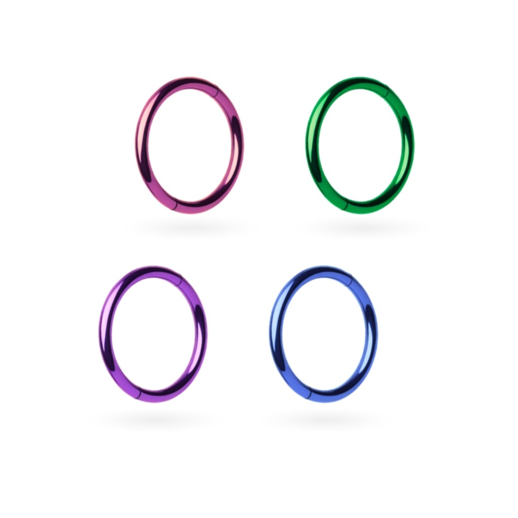 ต่างหูห่วงไทเทเนียมไร้รอยต่อ สีอโนไดซ์ (1ชิ้น)