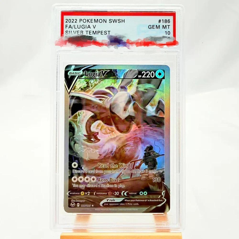 PSA10 DIY PTCG Rating Card 2022 SWSH FA/LUGIA V SILVER TEMPEST186/195 คอลเลกชันการ์ดสําเนา 10 จุด Ra