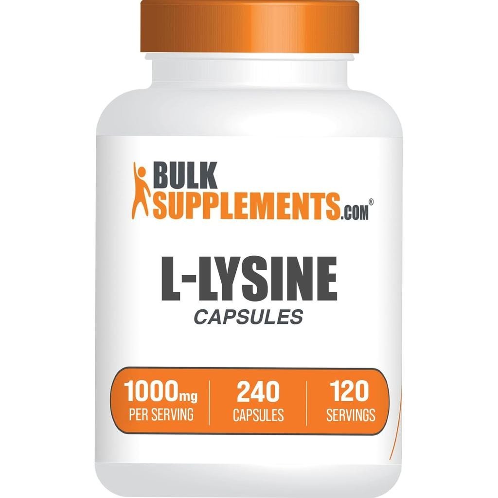 BulkSupplements.com L-Lysine HCl Capsules - อาหารเสริมโภชนาการกีฬา, ไลซีน 1000mg - สําหรับการสนับสนุ