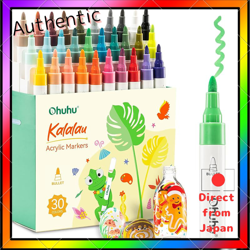 Ohuhu Acrylic Paint Marker Set - 30 Colors, 4ml, Non-Toxic, Opaque Ink, Ideal for DIY Projects on Pl