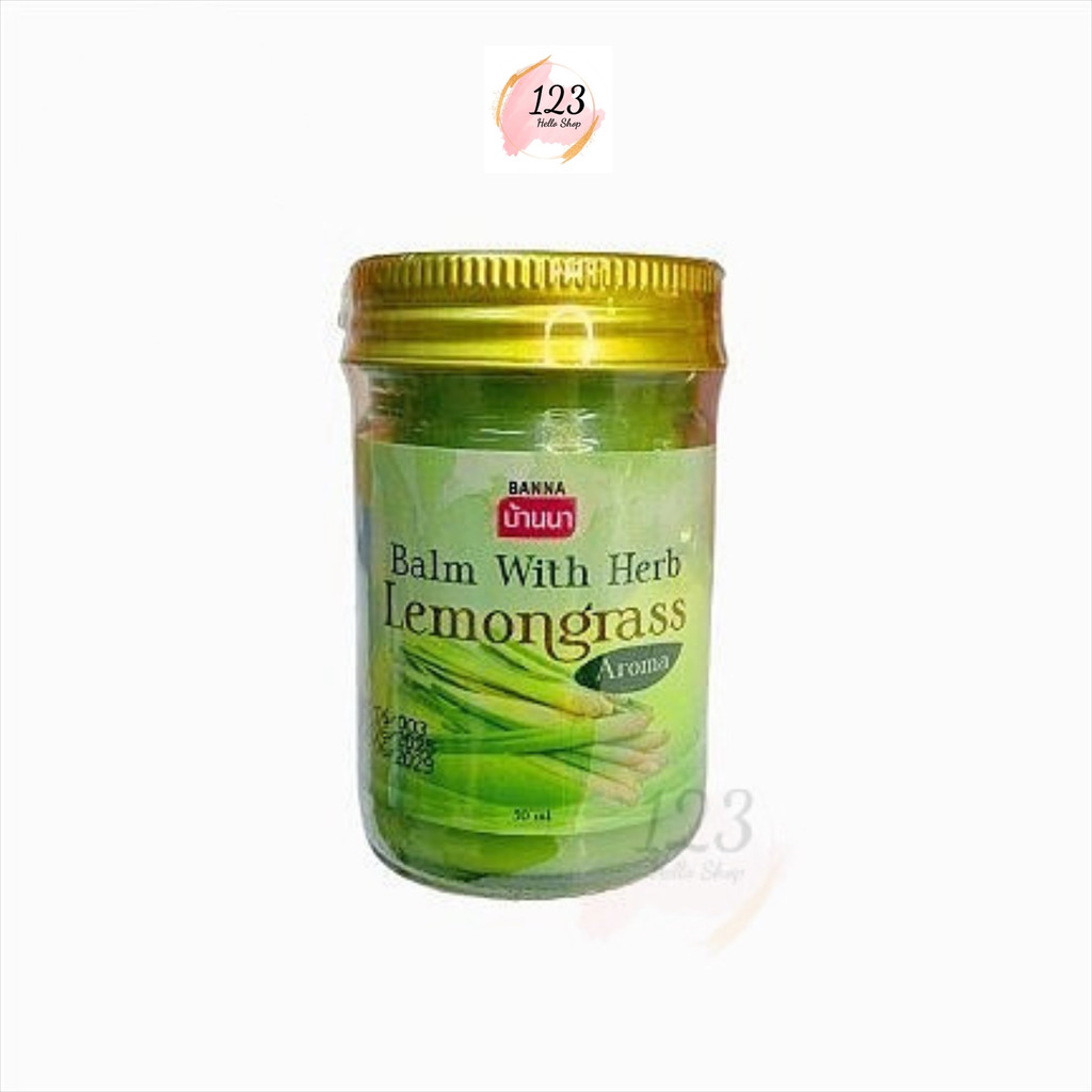 (1ขวด) บ้านนายาหม่องตะไคร้ 50กรัม Banna Balm With Herb Lemongrass Aroma 50g.✨