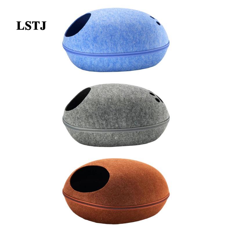 [Lstjj] Cat Bed Cave House Bed with Zipper Pet Bed House Pet Tunnel Toy ที่ถอดออกได้ Semi Enclosed H