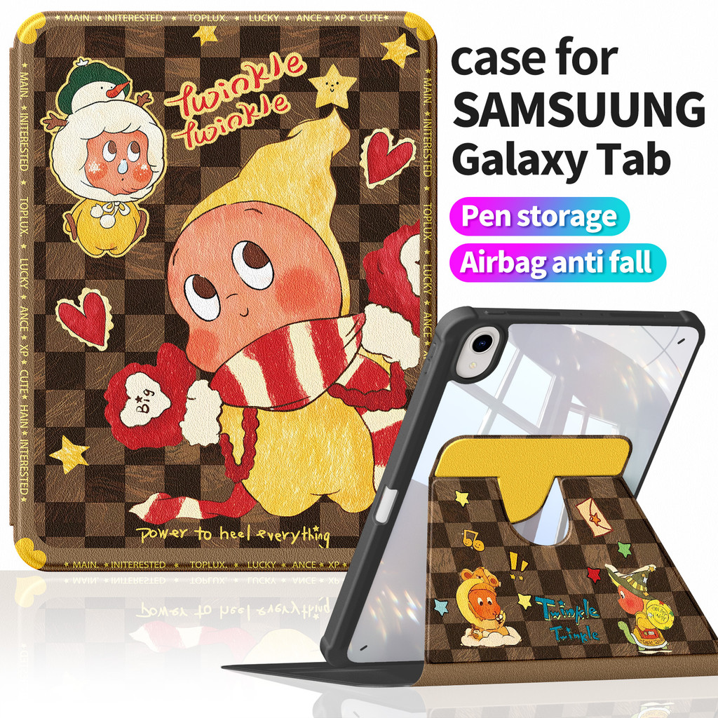 เคส Samsung Tab A9 8.7 | Tab A7 Lite 8.7" หนัง PU ทําความสะอาดง่าย | รูปแบบ DIY แสนสนุก | ด้านหลังอะคริลิคกันกระแทก | แท็บ A11 8.7" แท็บ A9+ 360°ก1541 雪人星星星星星星星星星