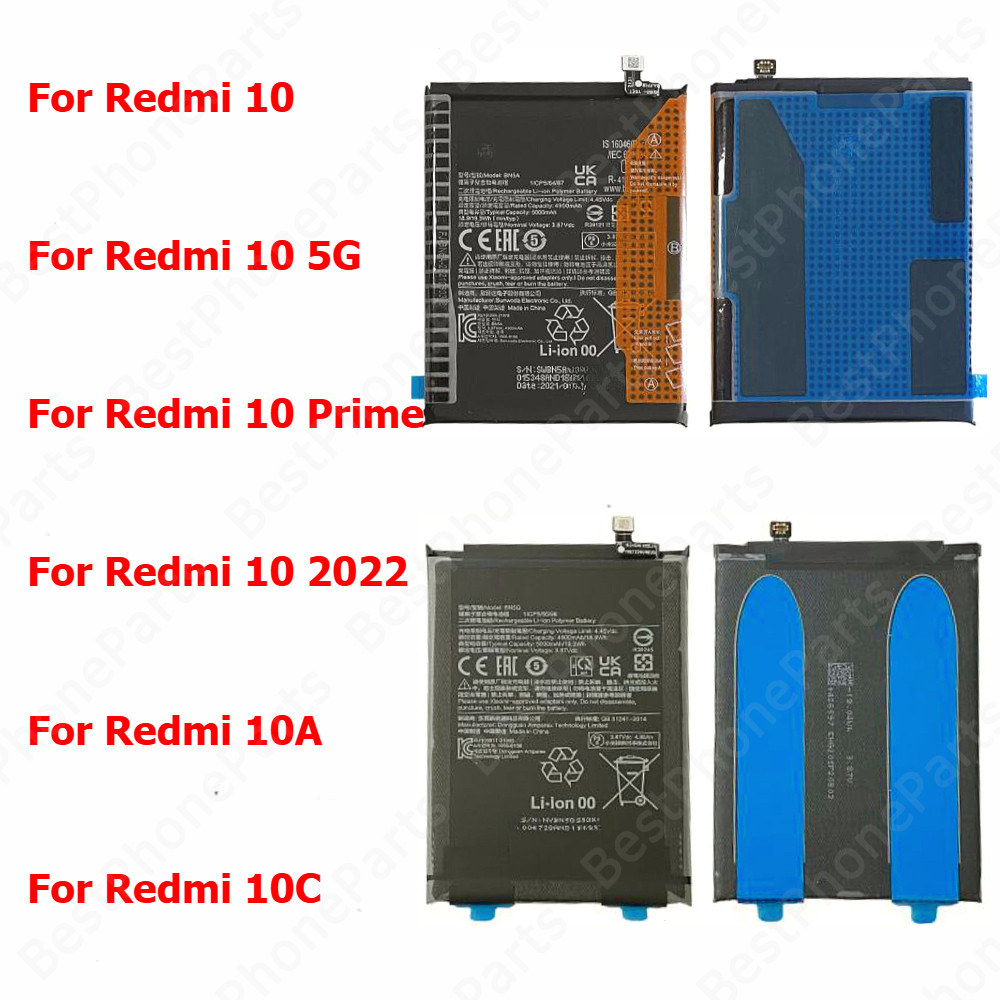 1 ชิ้นแบตเตอรี่สําหรับ Xiaomi Redmi 10 5G Prime 2022 10A 10C BN5A BN63 BN5H BN5G โทรศัพท์มือถือในตัว