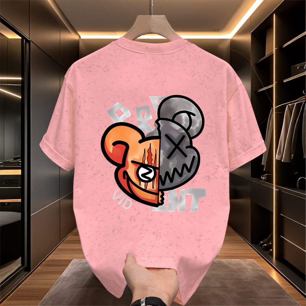 UT shop เสื้อยืด เสื้อยืดฟอก oversize ผ้าCotton 100% คอกลม เสื้อแฟชั่น 'BEAR VID'  สบายและนุ่ม  ฤดูร้อน S-3XL - รูปที่ 4