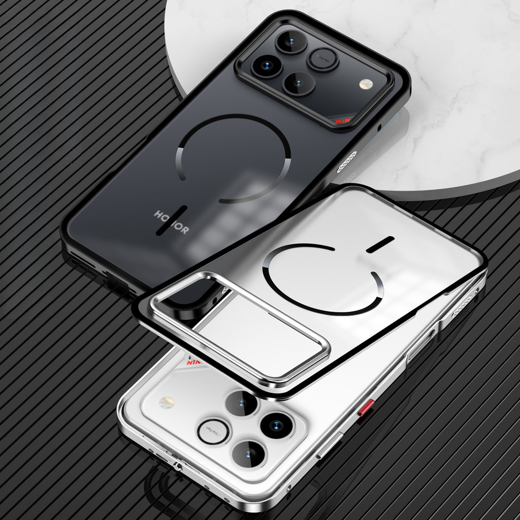 เคสโทรศัพท์หัวเข็มขัดแม่เหล็กสําหรับ Honor win/win RT หัวเข็มขัดโลหะ Frosted แผงด้านหลังแม่เหล็กป้องกันกรณี