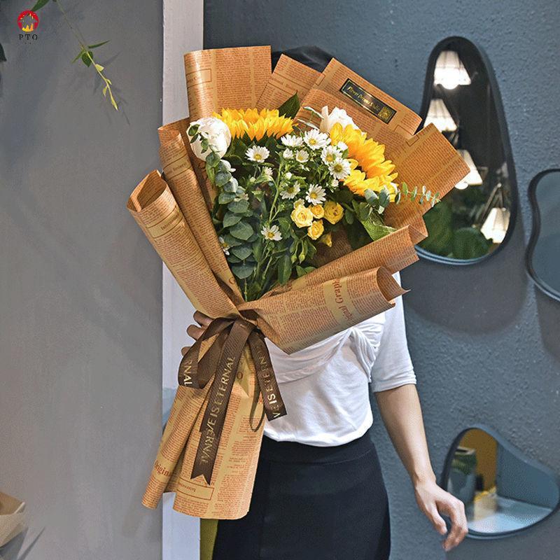 [pto] 10Sheets Vintage English หนังสือพิมพ์กระดาษคราฟท์สีน้ําตาลกระดาษคราฟท์ด้านนอกกระดาษห่อสําหรับของขวัญ Paaging กระดาษห่อดอกไม้ [TH] - รูปที่ 4