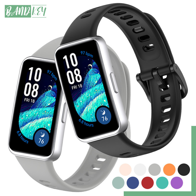 วงกีฬาซิลิโคน for Smartwatch Huawei Band 10/9/8 NFCซิลิโคนที่ระบายอากาศและแฟชั่นแถบอุปกรณ์เสริม for Huawei Band 10/9/8