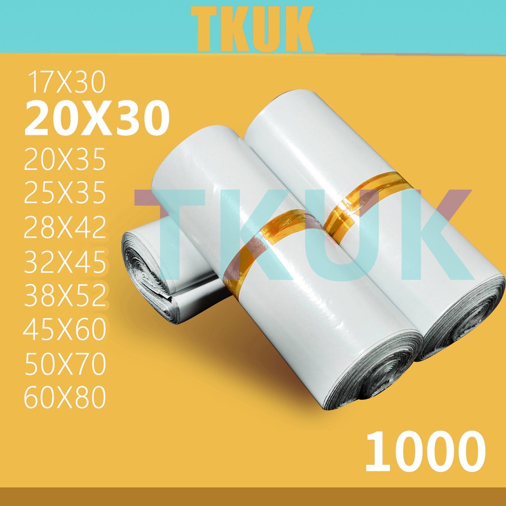 (1000 แผ่น) ซองจดหมายคุณภาพสูง ขนาด 20*30 ซม. ซองพลาสติก และถุงไปรษณีย์ กันน้ำและทนทานต่อการสึกหรอ