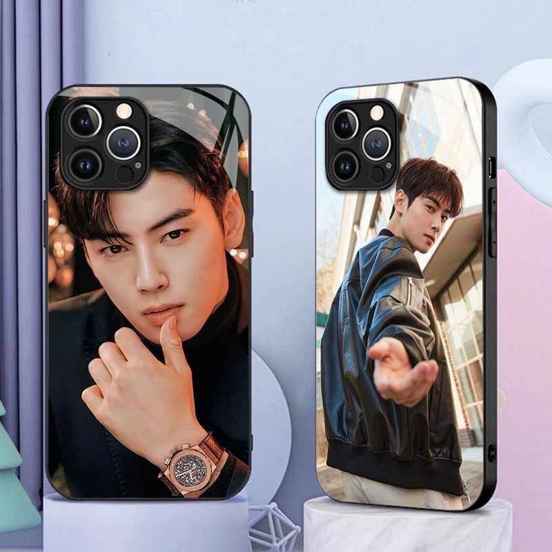 Astro Kpop Cha EunWoo 05 แก้วเคสโทรศัพท์สําหรับ IPhone 16 15 14 13 12 11 Pro XR XS Max Plus Mini X X