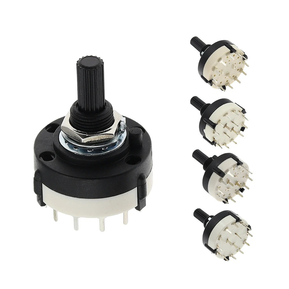 2PCS RS26 1 ตําแหน่งเสา 12 เลือก Band Rotary Channel Selector Switch Single Deck Rotary Switch Band 