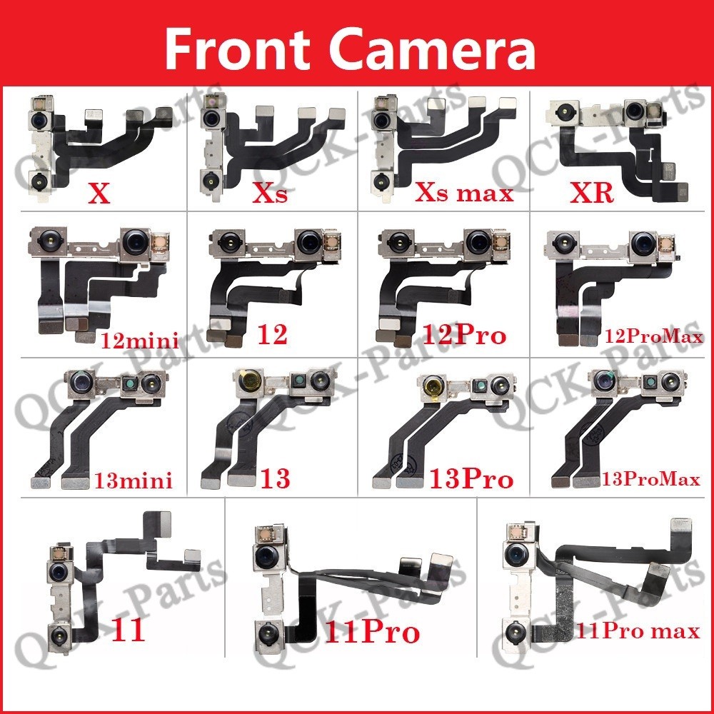 กล้องด้านหน้า flex สายอะไหล่ซ่อมสําหรับ iPhone X XR XS Max 11 12 13 Pro Max mini หันหน้าไปทางกล้องขนาดเล็ก flex ไม่มี Face ID